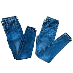 AMERICAN EAGLE SKINNY WASHED OUT  JEGGING JEANS SIZE 0 & 00 CASUAL CLASSIC